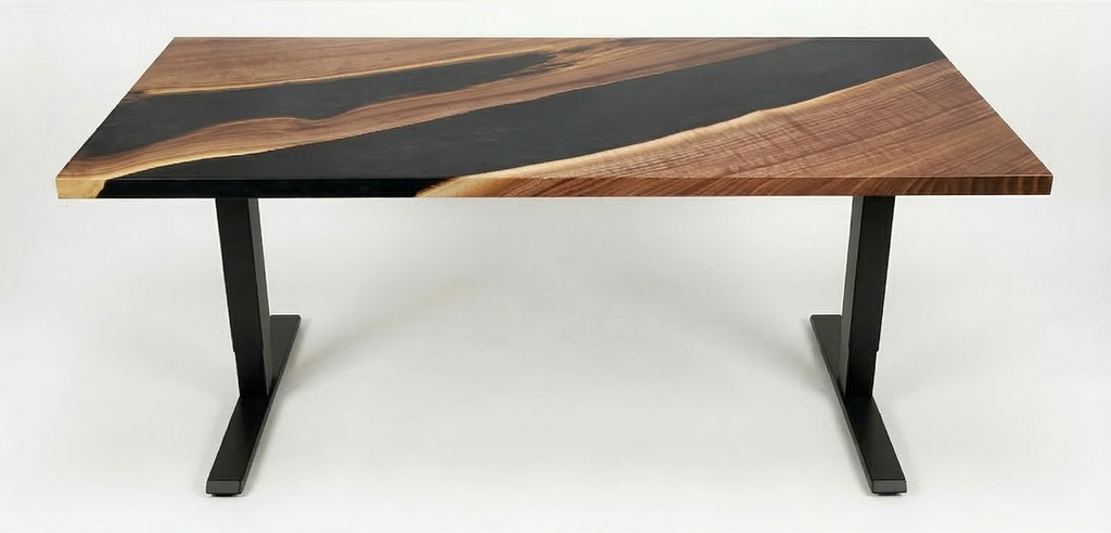 Desk | Black Grey | Walnut | Epoxy 24x48