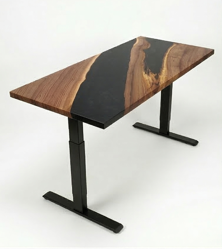 Bureau | Black Grey | Noyer | Époxy 24x48