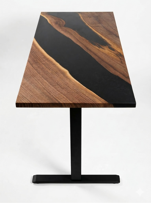 Bureau | Black Grey | Noyer | Époxy 24x48