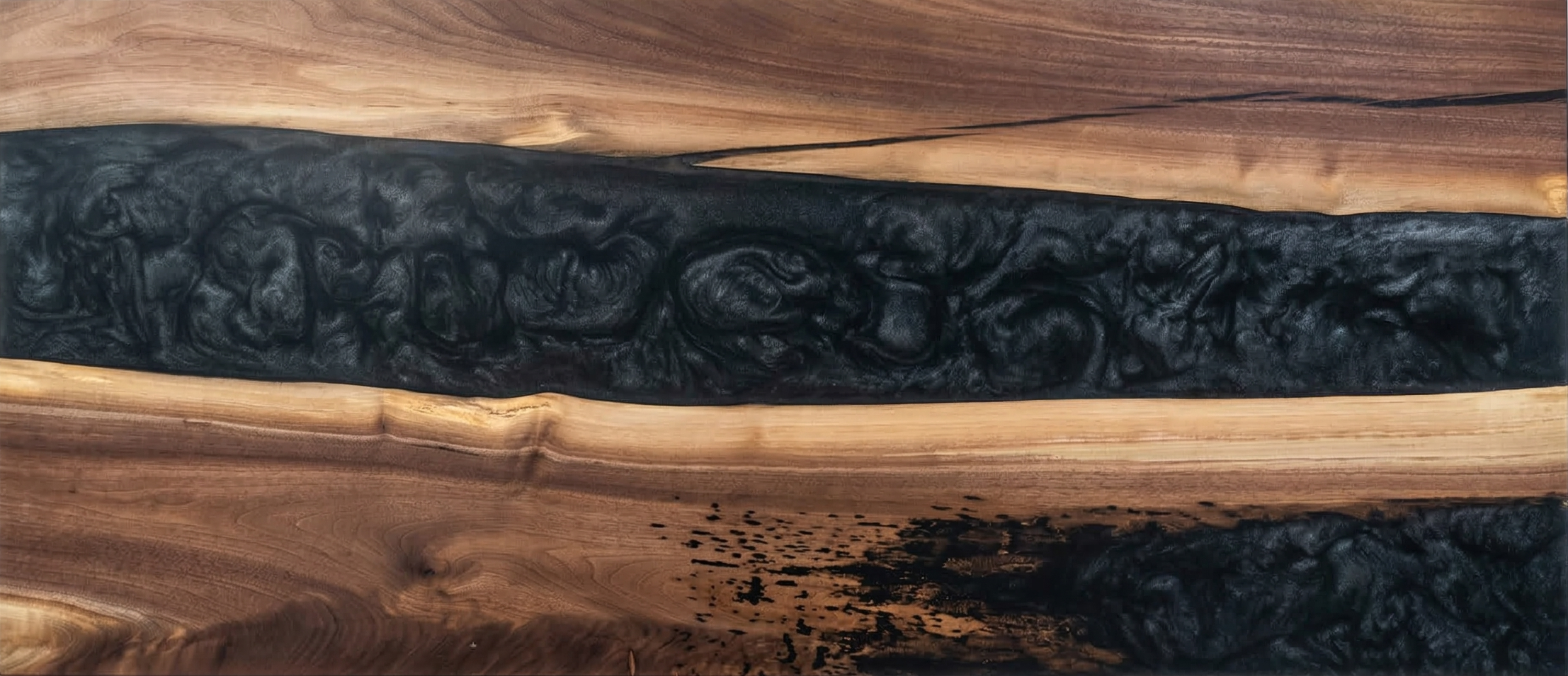 Desk | Black Grey | Walnut | Epoxy 26x60