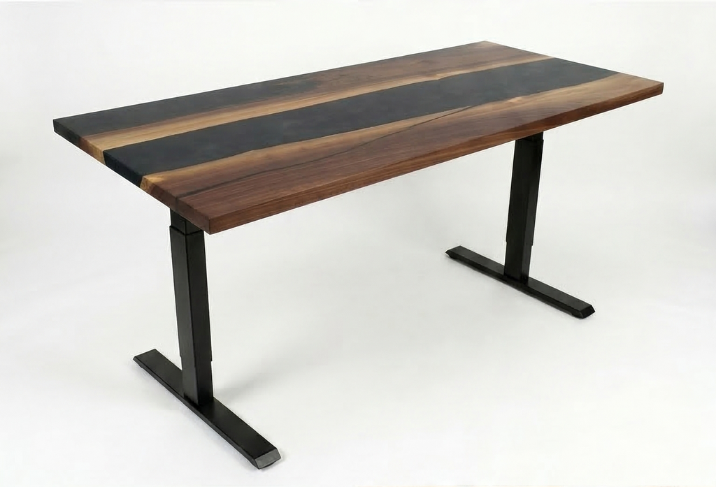 Desk | Black Grey | Walnut | Epoxy 26x60