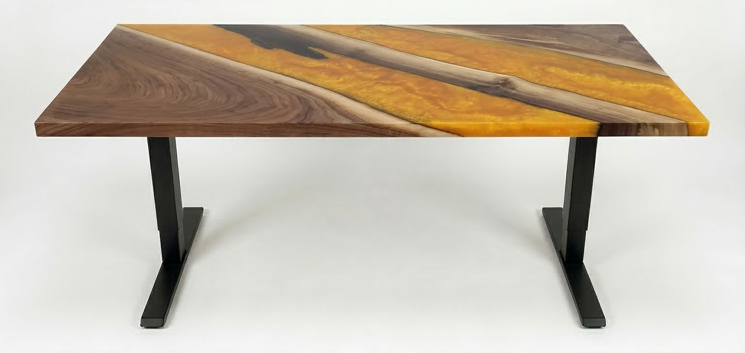 Bureau | Magic Orange | Noyer | Époxy 24X48