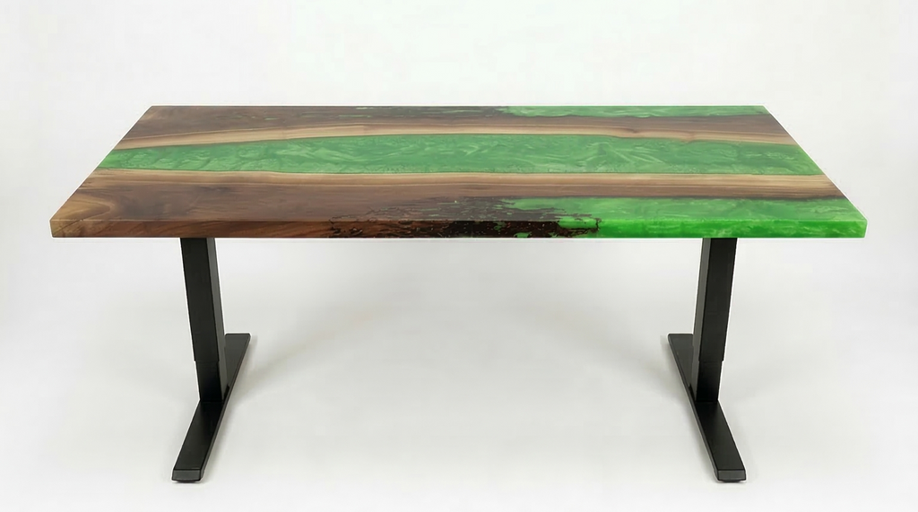 Desk | Apple Green | Walnut | Epoxy 26x60