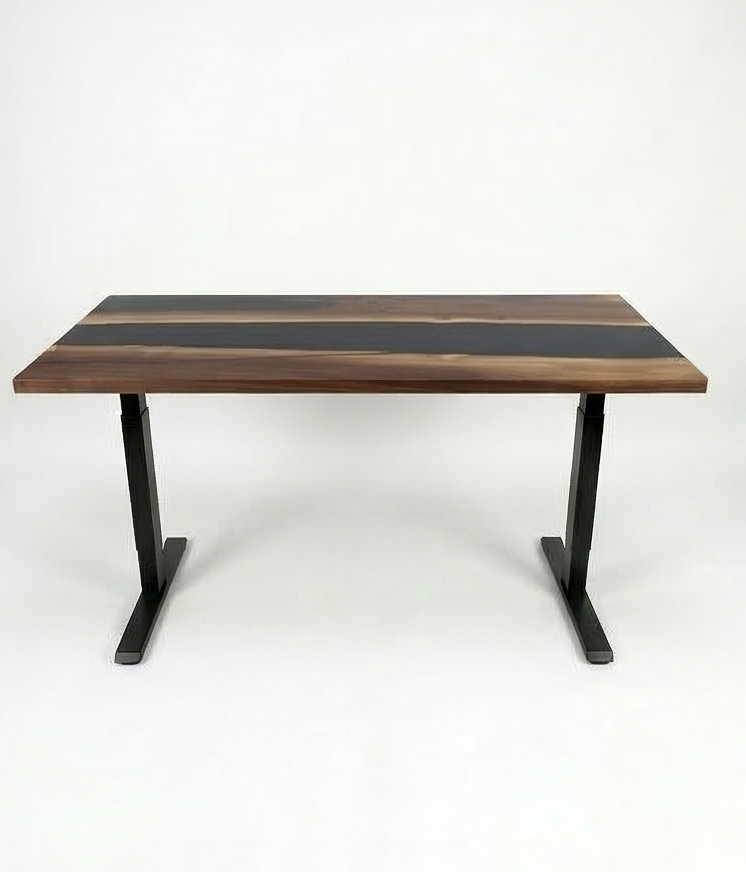 Desk | Black Grey | Walnut | Epoxy 26x60