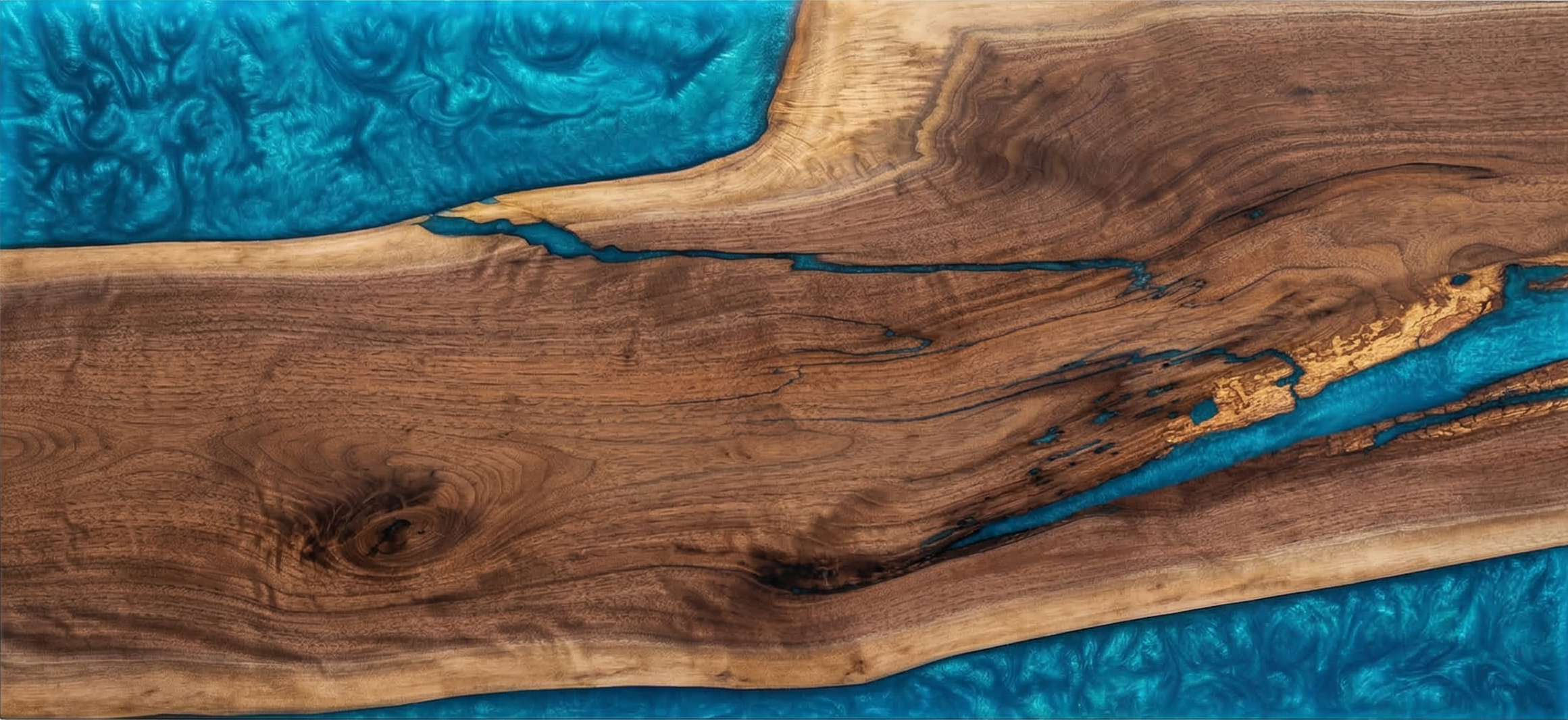 Desk | Peacock Green | Walnut | Epoxy 26x60