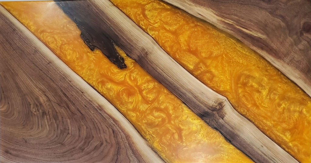 Desk | Magic Orange | Walnut | Epoxy 24X48
