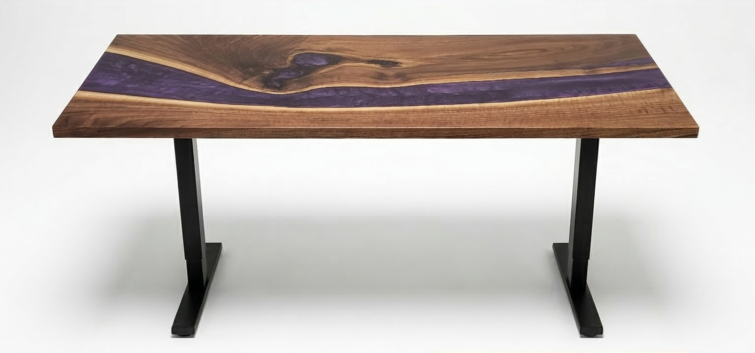 Desk | Magic Purple | Walnut | Epoxy 26x60