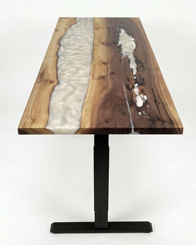 Bureau | Ghost White | Noyer | Époxy 26x60