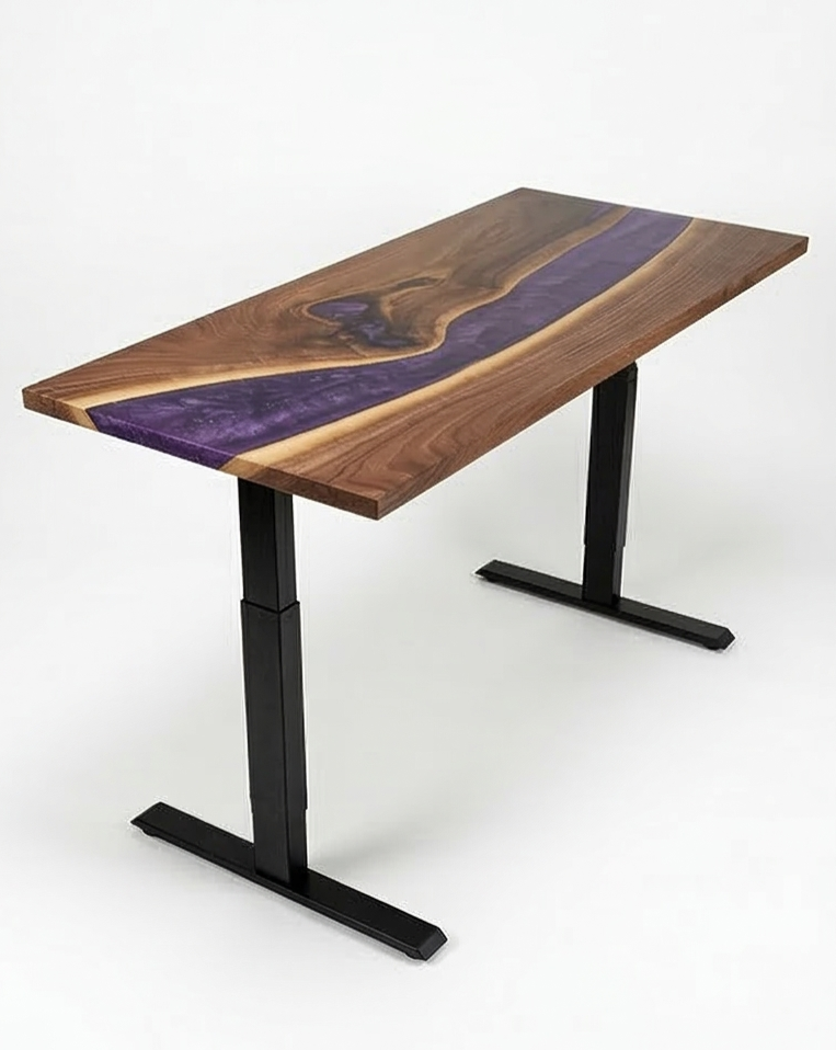 Desk | Magic Purple | Walnut | Epoxy 26x60