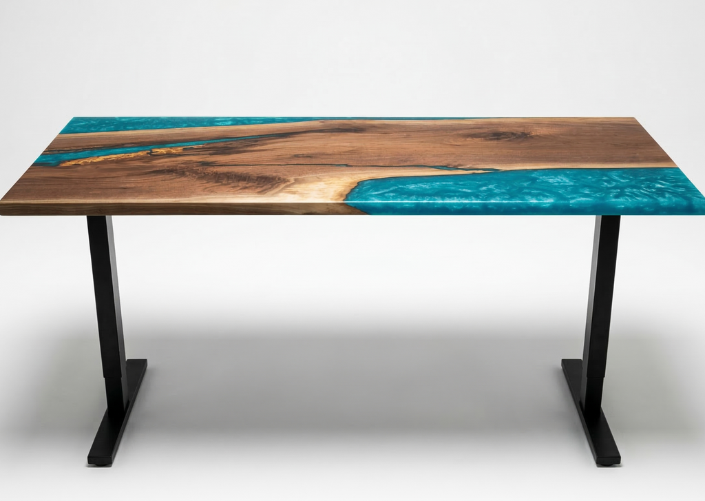 Desk | Peacock Green | Walnut | Epoxy 26x60