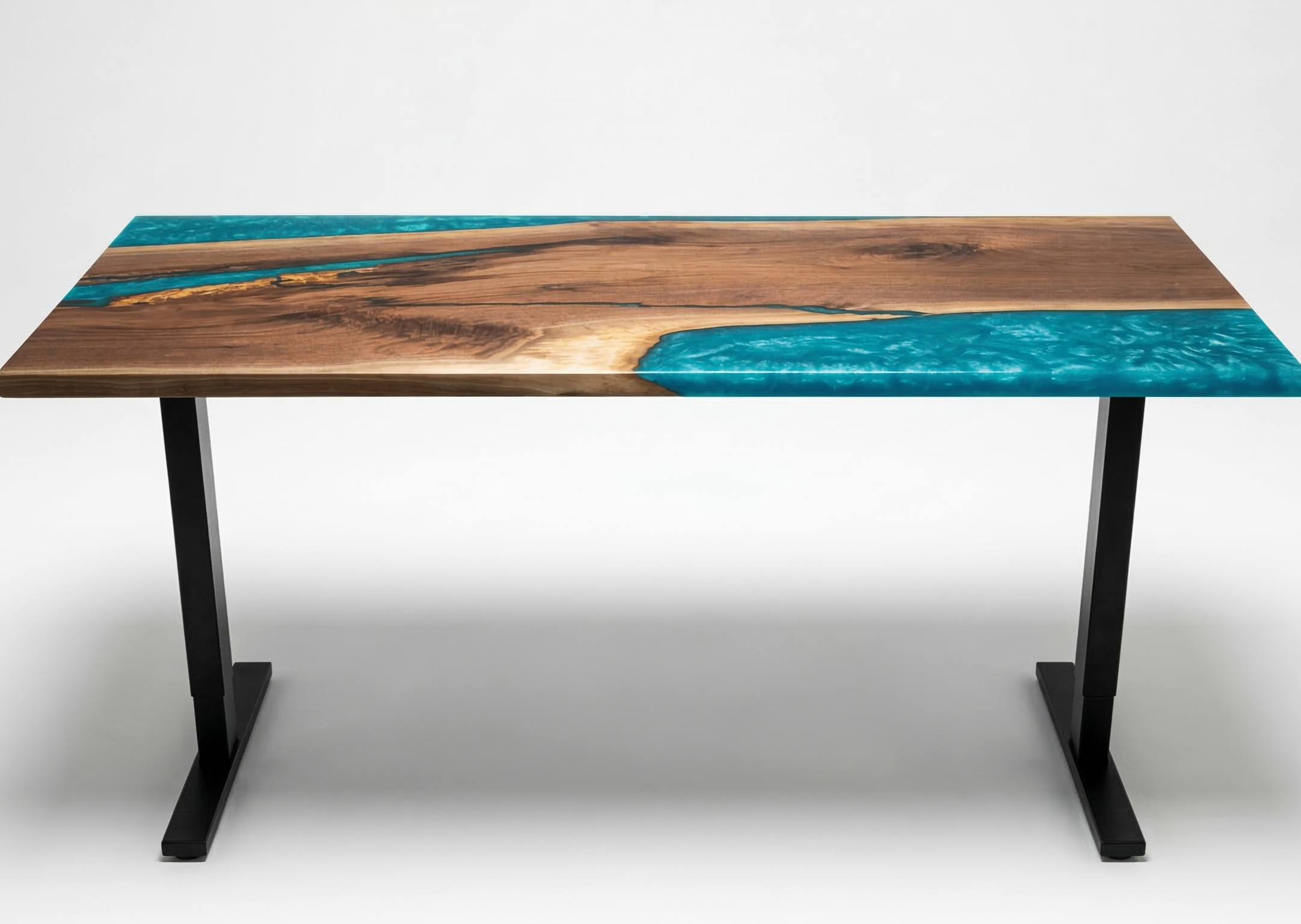 Desk | Peacock Green | Walnut | Epoxy 26x60
