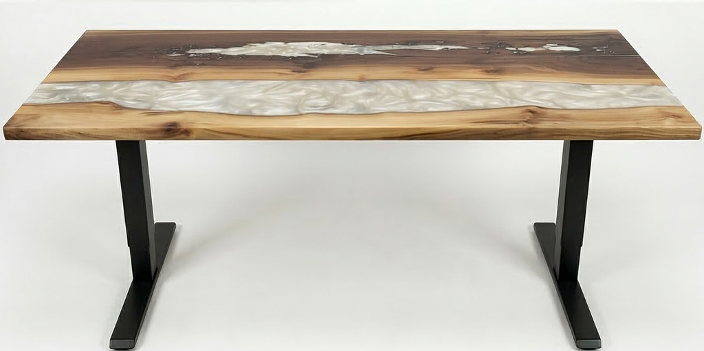 Bureau | Ghost White | Noyer | Époxy 26x60