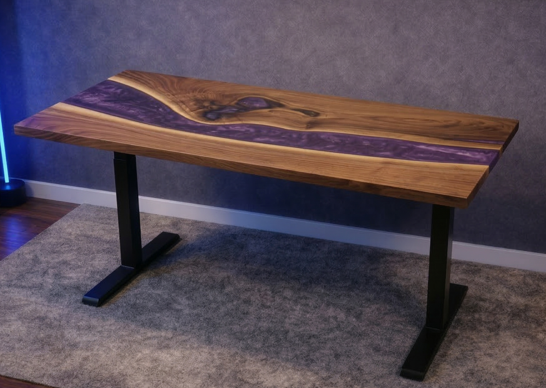 Desk | Magic Purple | Walnut | Epoxy 26x60