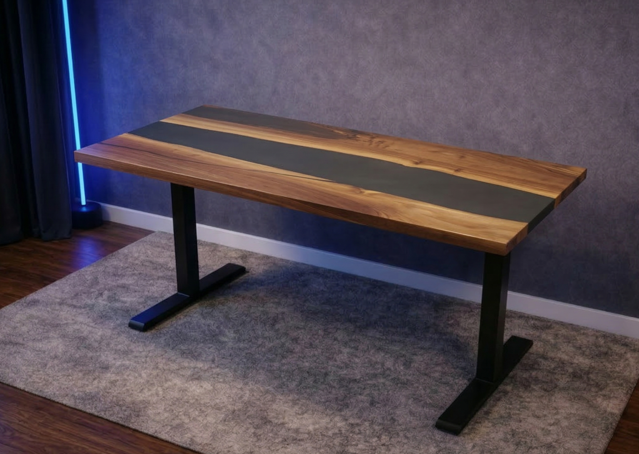 Desk | Black Grey | Walnut | Epoxy 26x60