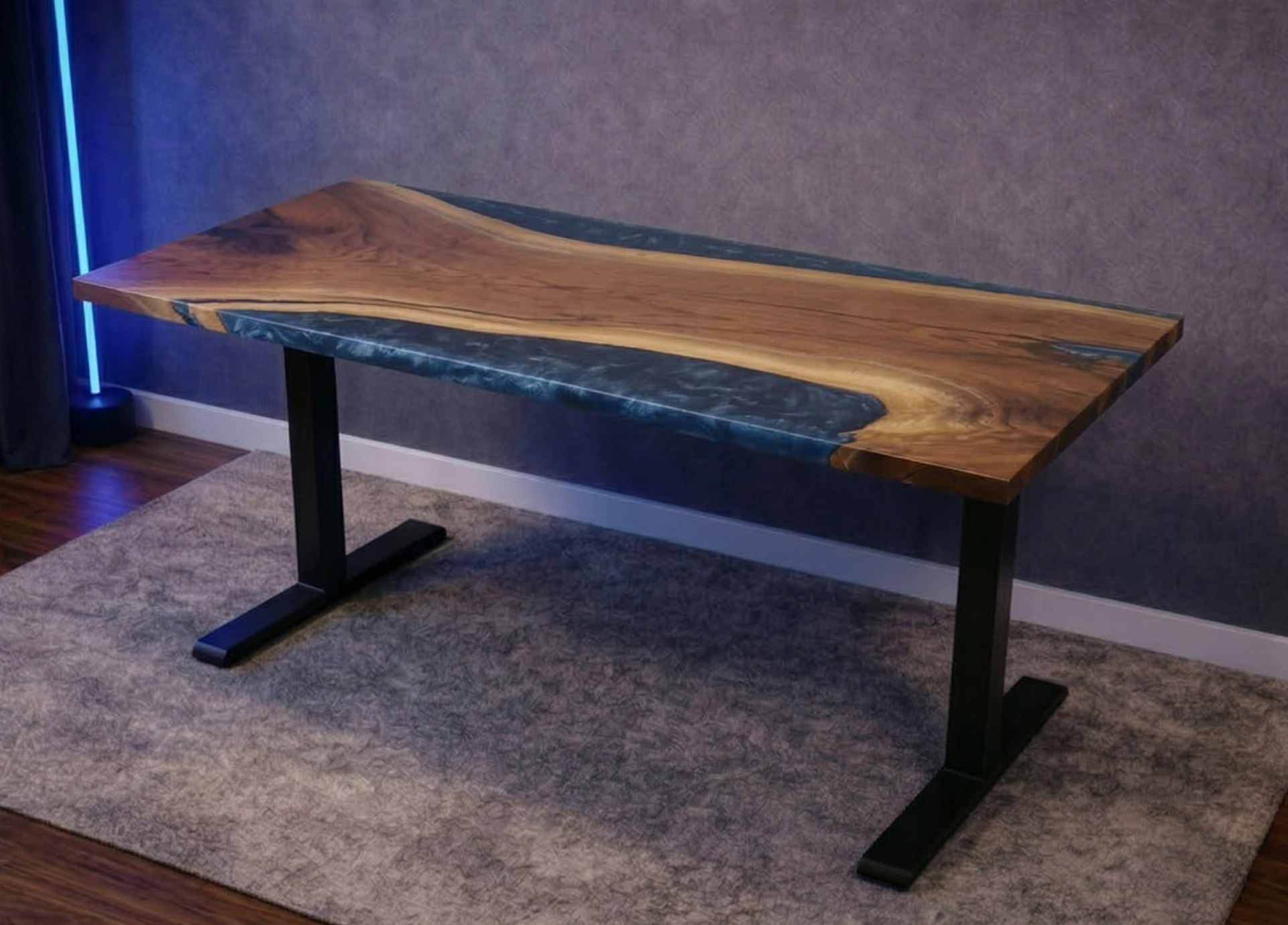 Desk | English Sky | Walnut | Epoxy 26x60