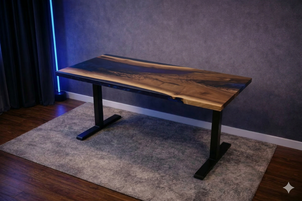 Bureau | Deep Sea | Noyer | Époxy 24X48