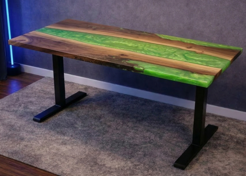 Desk | Apple Green | Walnut | Epoxy 26x60