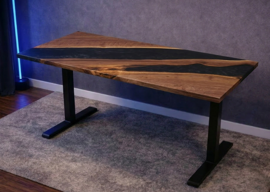 Desk | Black Grey | Walnut | Epoxy 24x48