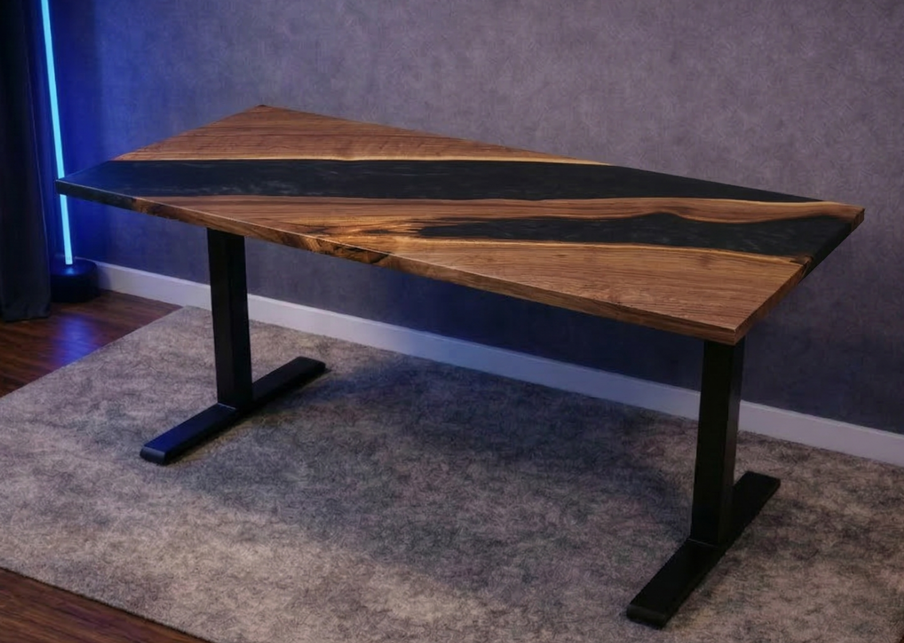 Desk | Black Grey | Walnut | Epoxy 24x48