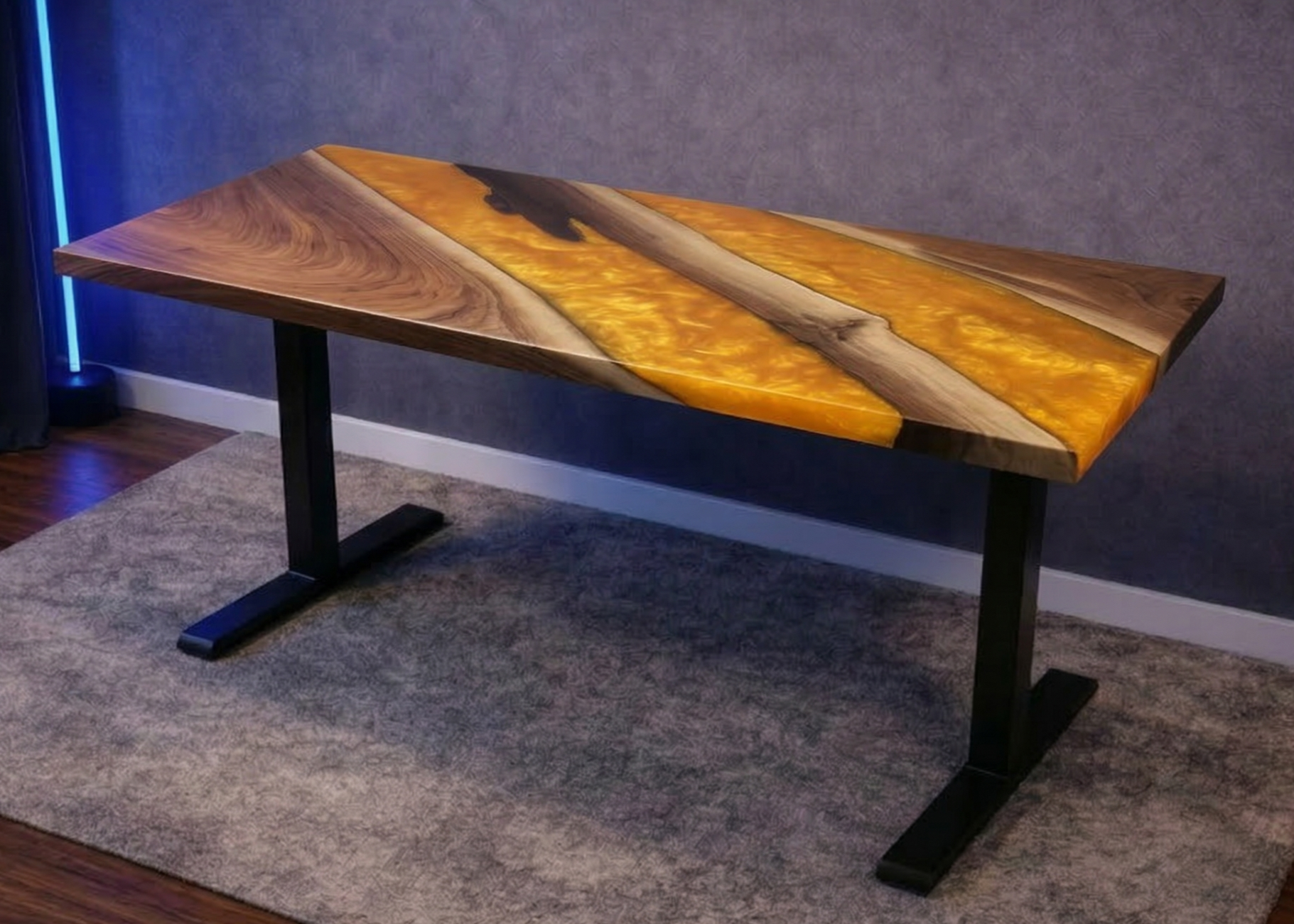 Desk | Magic Orange | Walnut | Epoxy 24X48