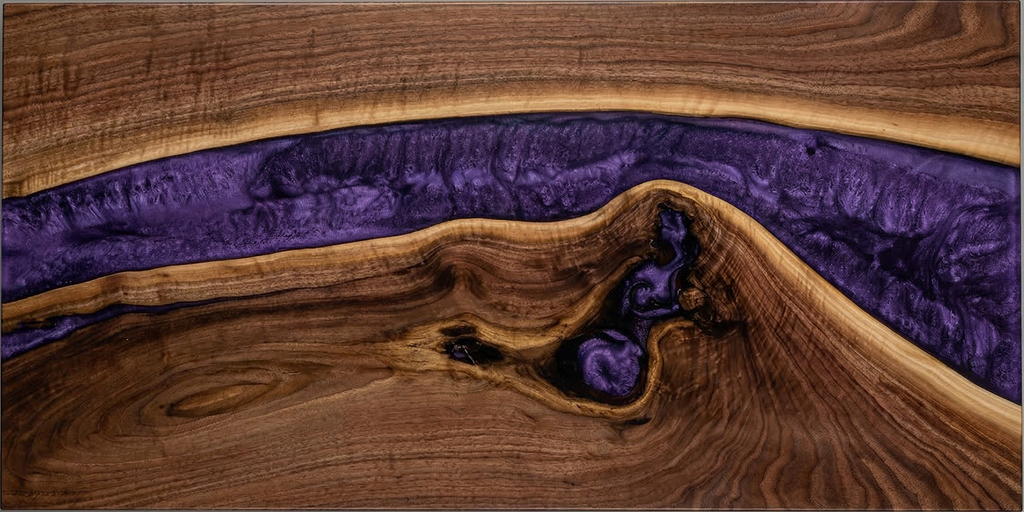Desk | Magic Purple | Walnut | Epoxy 26x60